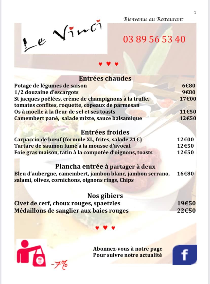 Restaurant Le Vinci - Sem. 03 entrée - gibiers